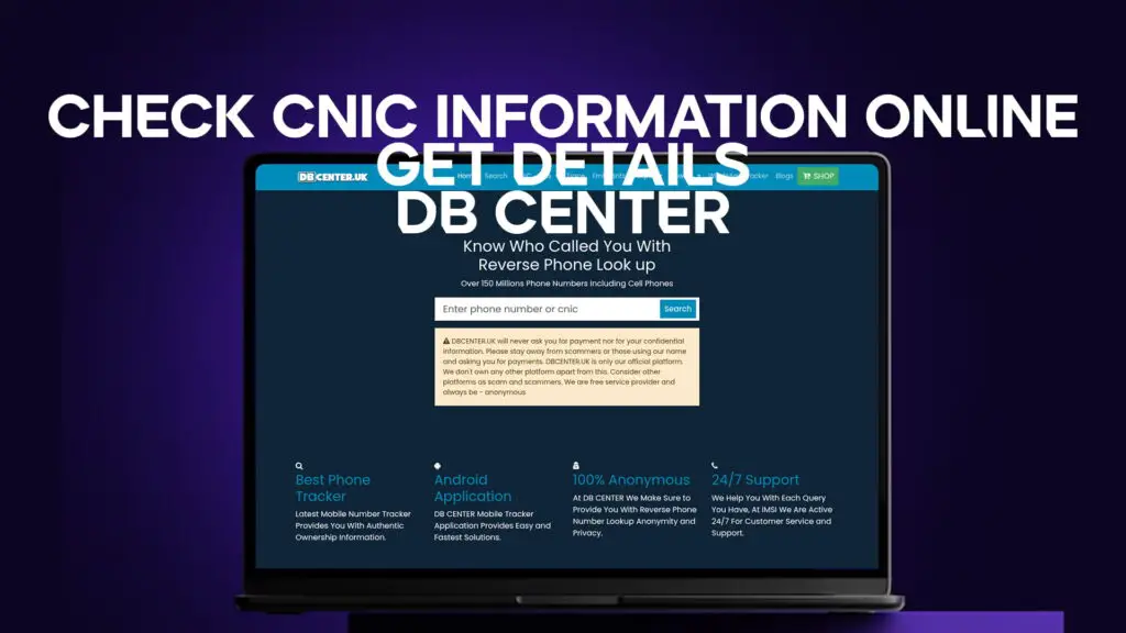 Check CNIC Information Online - Get Details DB Center